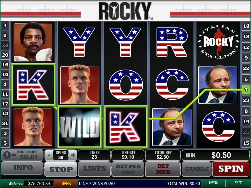 rocky slot machine for sale