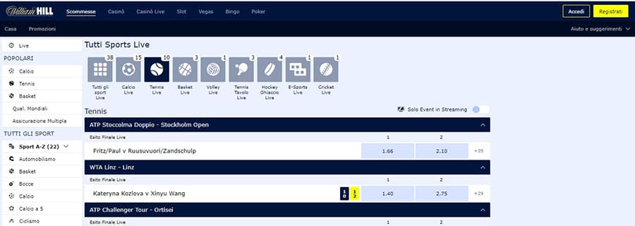 william hill giochi live